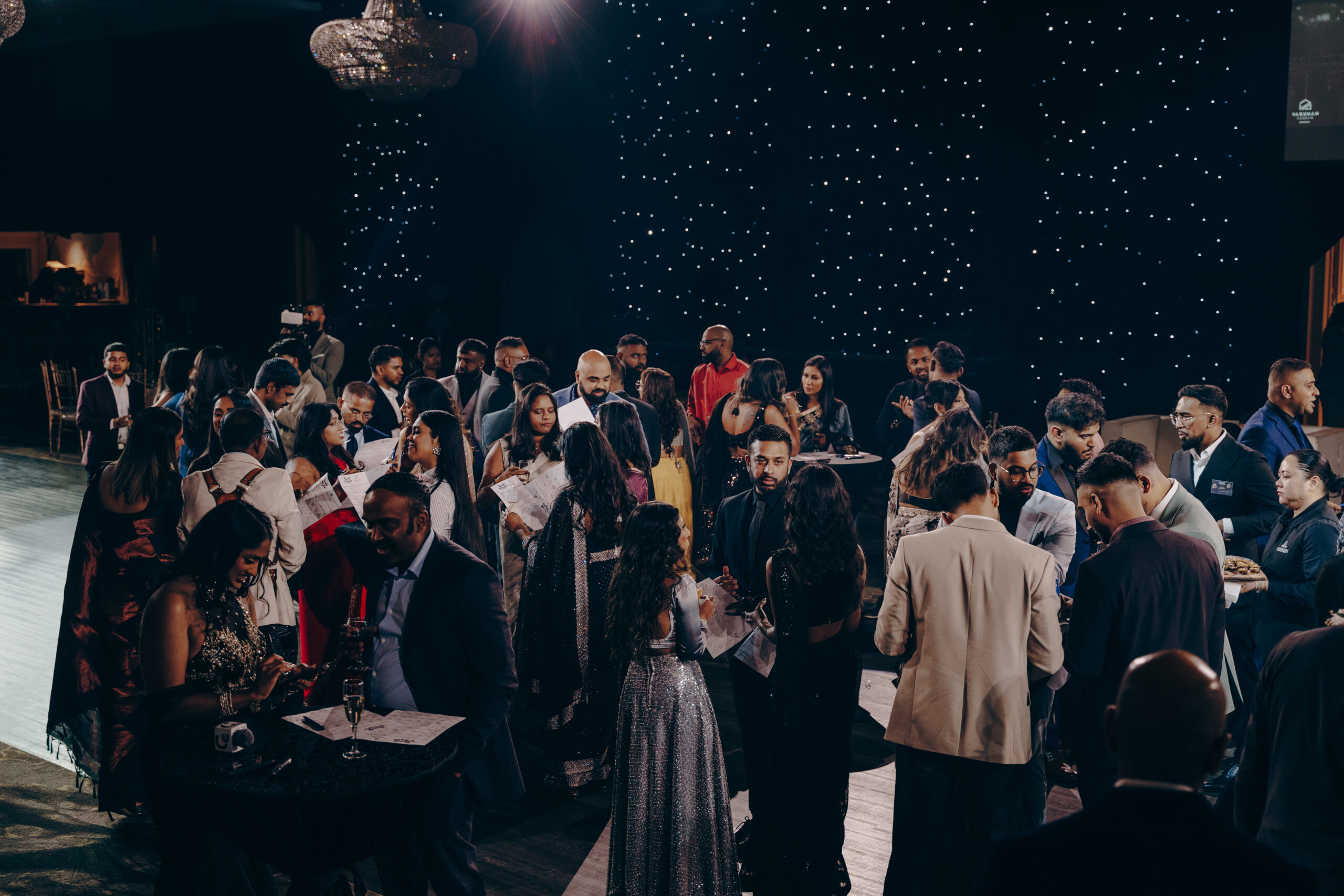 Community members networking at a professional event